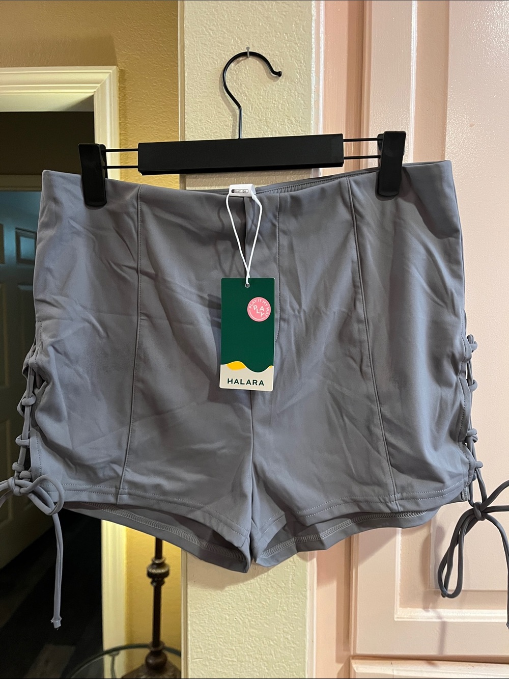 HALARA Gray Side-Tie Athletic Shorts or leisure